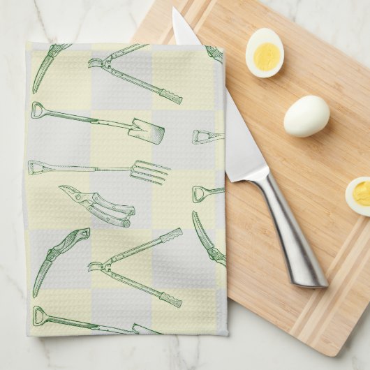Gartenwerkzeuge Muster Geschirrtuch (Viertel Falte)