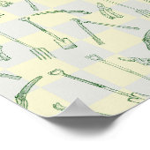 Gartenwerkzeuge Muster Poster (Ecke)