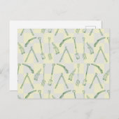 Gartenwerkzeuge Muster Postkarte (Vorne/Hinten)