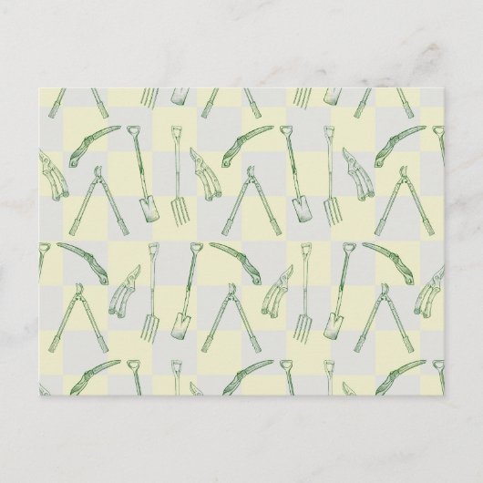 Gartenwerkzeuge Muster Postkarte (Vorderseite)