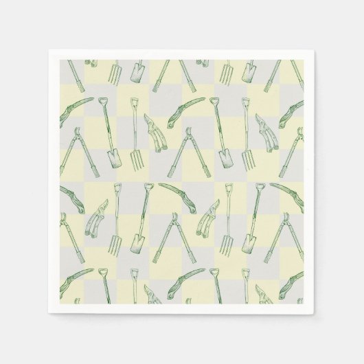 Gartenwerkzeuge Muster Serviette (Vorderseite)