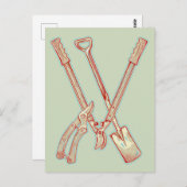 Gartenwerkzeuge Postkarte (Vorne/Hinten)