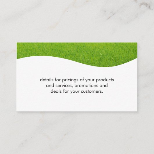 Gartenwerkzeuge | Rasenschnitt Visitenkarte (Rückseite)