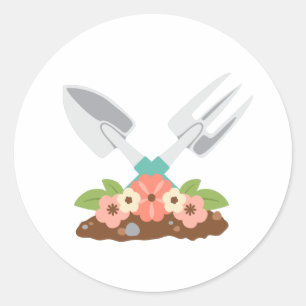 Gartenwerkzeuge Runder Aufkleber