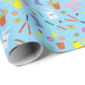 Gartenwerkzeuge und -ausrüstung geschenkpapier (Rolleneckpunkt)