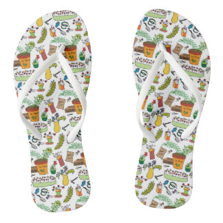 Gartenwerkzeuge und Blume Motiv Flip Flops Badesandalen