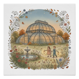 Gartenwintergarten Herbst Poster
