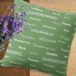 Gartenwörter Gartenliebhaber Grün Kissen