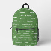 Gartenwörter Gemusterter Garten Lover Bedruckter Rucksack (Vorderseite)
