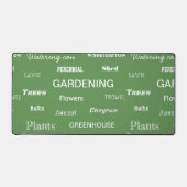 Gartenwörter Muster Grün Moderne Garten Thema Schreibtischunterlage (Vorderseite)