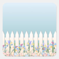Gartenzaun und Aufkleber für Blume
