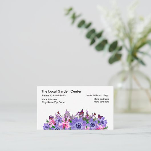 Gartenzentrum und Gärtner Visitenkarte (Stehend Vorderseite)