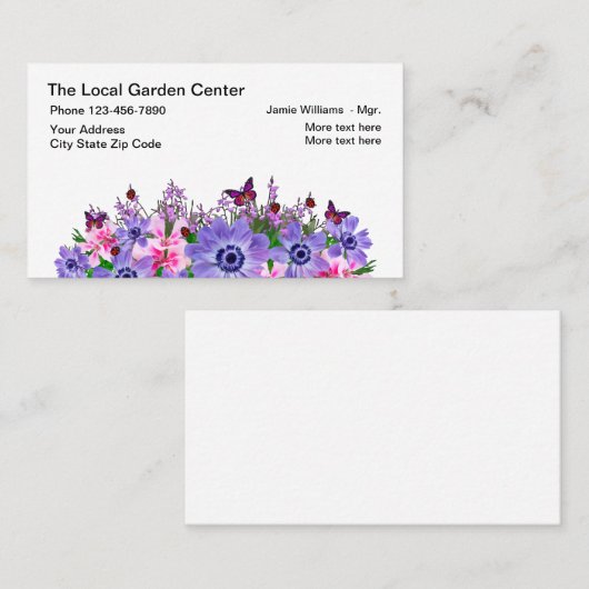 Gartenzentrum und Gärtner Visitenkarte (Vorne/Hinten)