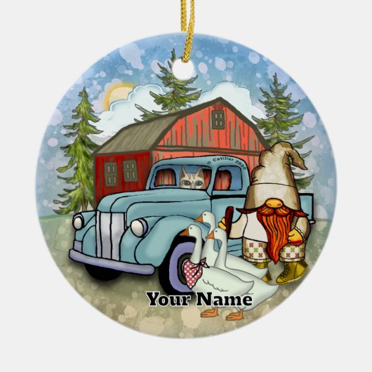 Gartenzwerg Bauer Keramik Ornament (Vorne)