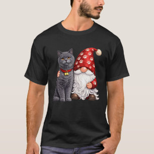Gartenzwerg mit süßer britischer Kurzhaarkatzenmut T-Shirt