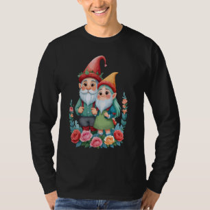 Gartenzwerg-Paar Blumen Garten Süß Passend T-Shirt