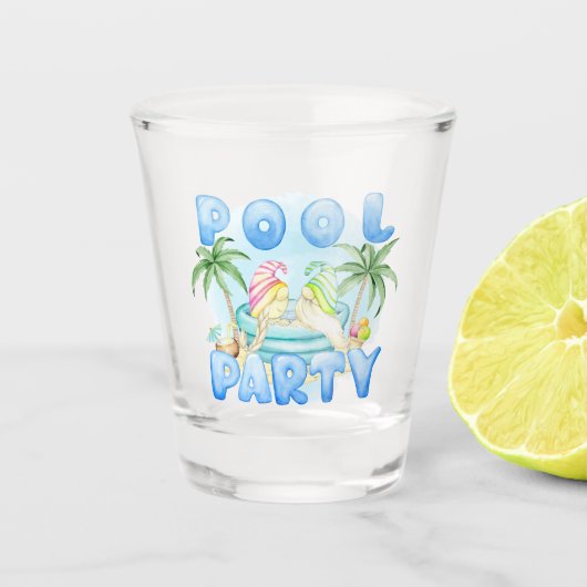 Gartenzwerg Poolparty Schnapsglas (Vorderseite)