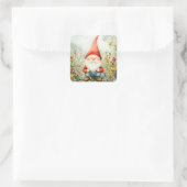 Gartenzwerg Quadratischer Aufkleber (Tasche)
