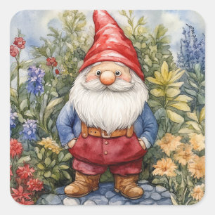 Gartenzwerg Quadratischer Aufkleber