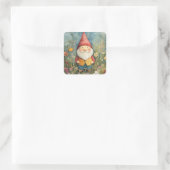 Gartenzwerg Quadratischer Aufkleber (Tasche)