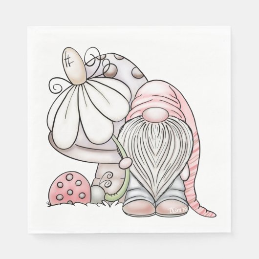 Gartenzwerg Serviette (Vorderseite)