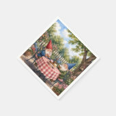 Gartenzwerge, die Cupcakes essen Serviette (Ecke)