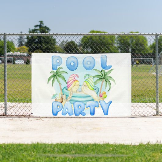 Gartenzwerge Poolparty Banner (InSitu)