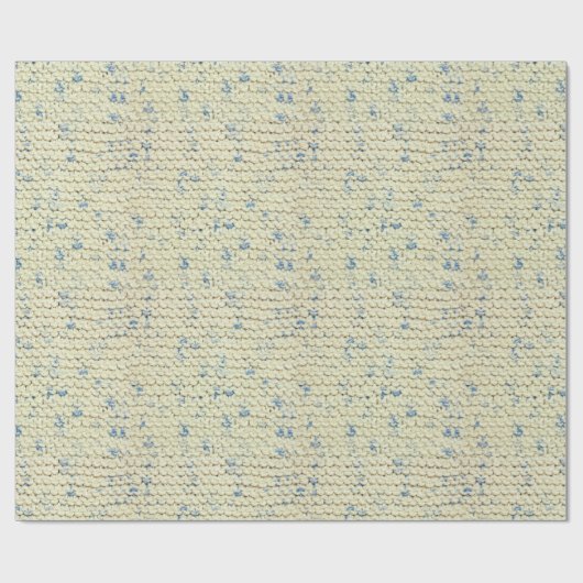 Garter Stitch Strick Pattern Blau/Naturkraut Geschenkpapier (Flach)
