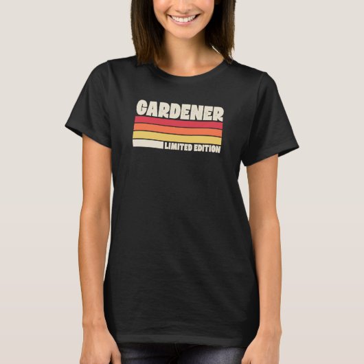 Gärtner bedrängter Retro-Vintage-Stil T-Shirt (Vorderseite)
