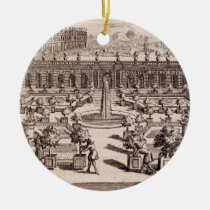 Gärtner, die in einem orange Garten, von 'Le Pa Keramik Ornament