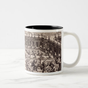 Gärtner, die in einem orange Garten, von 'Le Pa Zweifarbige Tasse