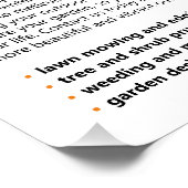 Gärtner, Gartencenter, Rasenpflege - Glossy Poster (Ecke)