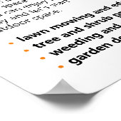 Gärtner, Gartencenter, Rasenpflege Poster (Ecke)