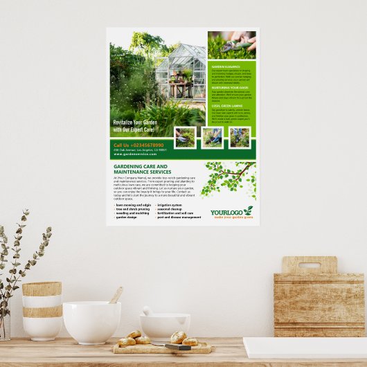 Gärtner, Gartencenter, Rasenpflege Poster (Küche)