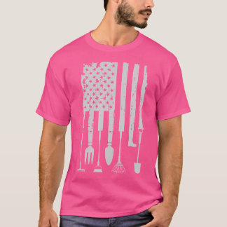 Gärtner Gartengeräte Amerikanische Flagge 4. Juli T-Shirt