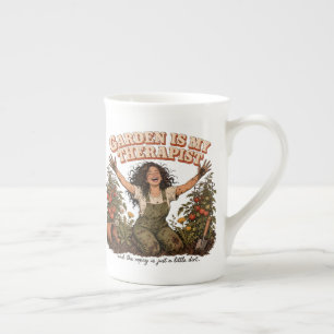 Gärtner Geschenk im Vintage-Stil für den Garten Porzellantasse