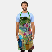 Gärtner im Blumengarten All-Over Print Schürze (Getragen)