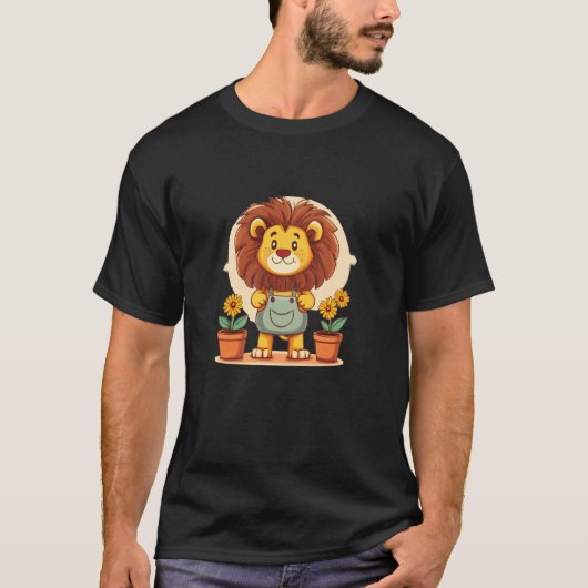 Gärtner-Löwe mit dem coolsten Garten-Look T-Shirt (Vorderseite)
