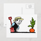 Gärtner mit Karotte Postkarte (Vorne/Hinten)