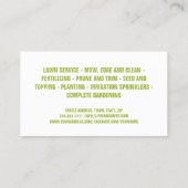 Gärtner mit vollem Service für Anwesen Visitenkarte (Rückseite)