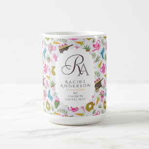 Gärtner Monogramm Grau Kaffeetasse