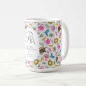 Gärtner Monogramm Grau Kaffeetasse (VorderseiteRechts)