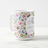 Gärtner Monogramm Grau Kaffeetasse (Vorderseite Links)