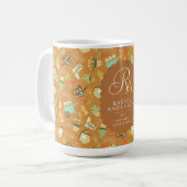 Gärtner-Monogramm Ton Braun Kaffeetasse (Vorderseite Links)
