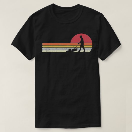 Gärtner, Rasenmäher, Retro-Bodenhalter T-Shirt (Design vorne)
