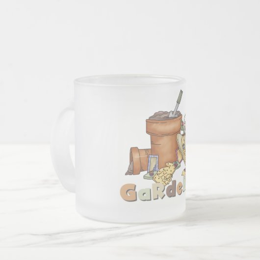 Gärtner-T-Shirts und Geschenke Mattglastasse (Vorderseite Links)