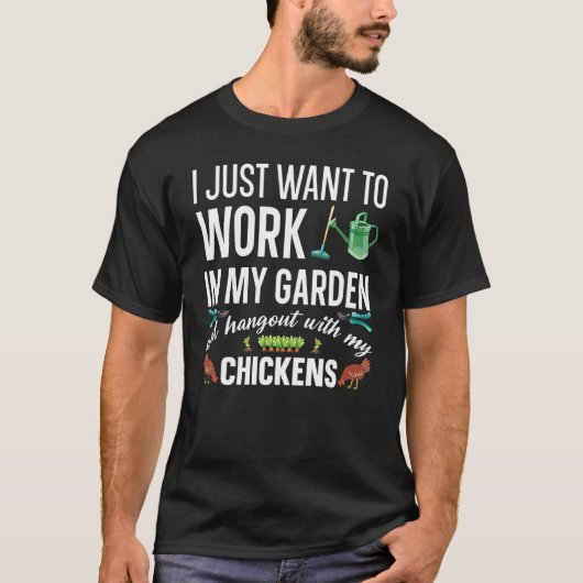 Gärtner T-Shirts Wollen im Garten arbeiten mit (Vorderseite)
