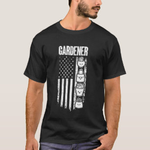 Gärtner US Flag Landschaftsgärtner Hobbygärtner T-Shirt