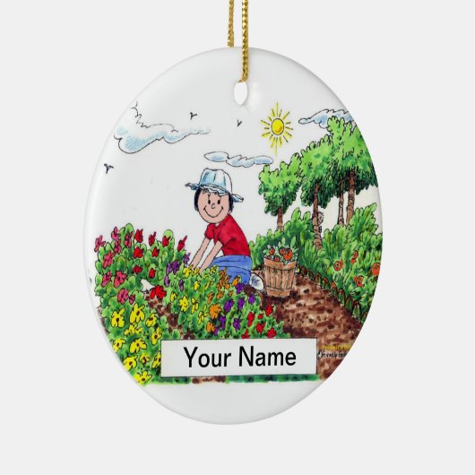 Gärtner - Weiblich Keramik Ornament (Rechts)