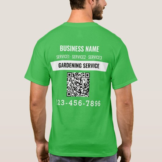 Gärtnerdienst QR-Code-Logo-T - Shirt (Rückseite)
